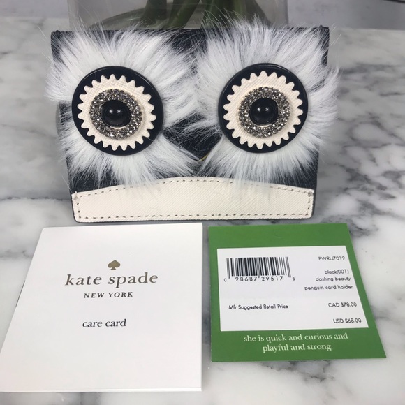 kate spade Accessories - Kate Spade Black White Penguin Card Holder Dashing kate spade Accessories - Kate Spade Black White Penguin Card Holder Dashing